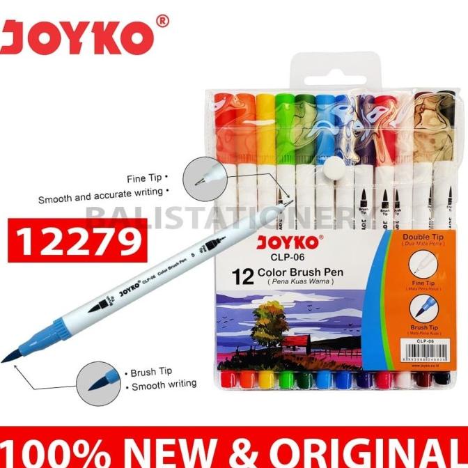 

paling diminati] JOYKO DUAL BRUSH PEN 12 Color (CLIP-06)