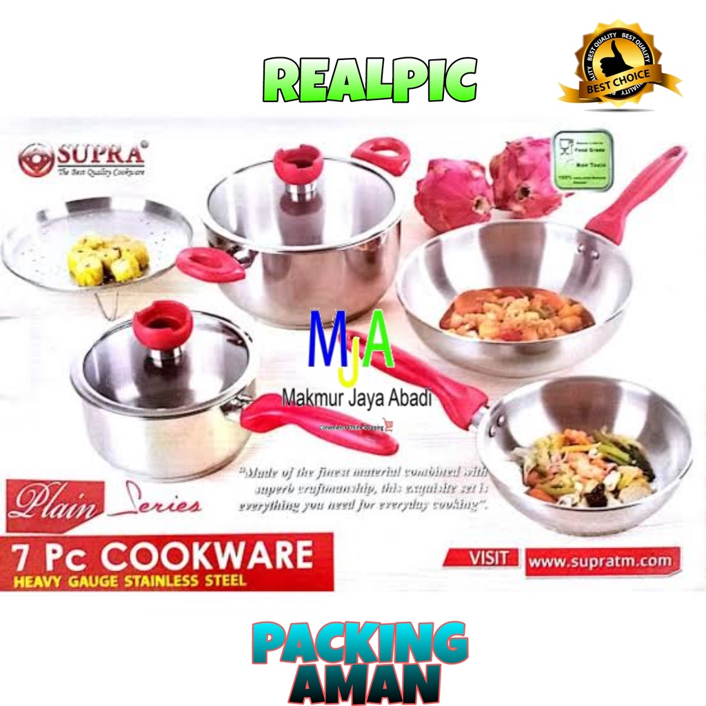 PROMO (BISA COD) SUPRA PANCI Set 7 Pcs Stainless Steel Panci Impact Series