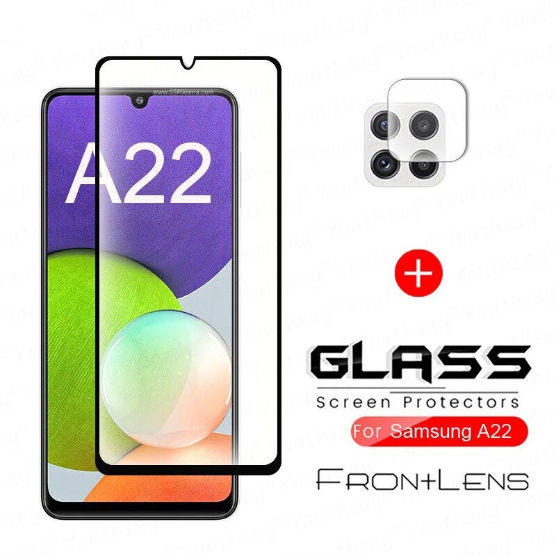 Tempered Glass SAMSUNG A22 5G Anti Gores Warna Pelindung Layar FREE Pelindung Camera Protector