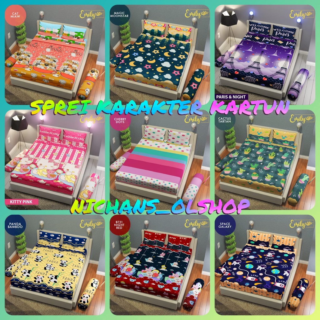READY SPREI KARAKTER MURAH HALUS TIDAK LUNTUR / SPREI DORAEMON / SPREI MICKEY MOUSE / SPREI HELLOKIT