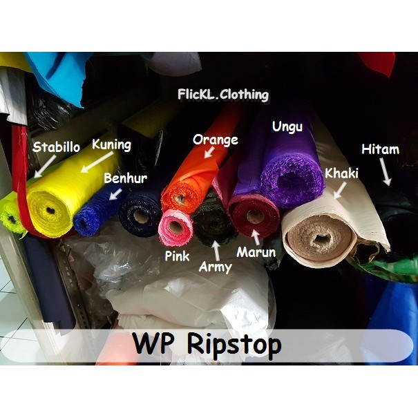 Bahan Kain WP Ripstop Parasit Parasut Waterproof Jaket Milky Bening Bomber Tas Cover Mobil