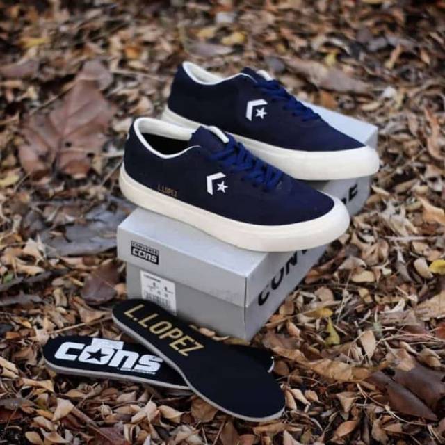 Sepatu Converse L.Lopez blue navy Premium