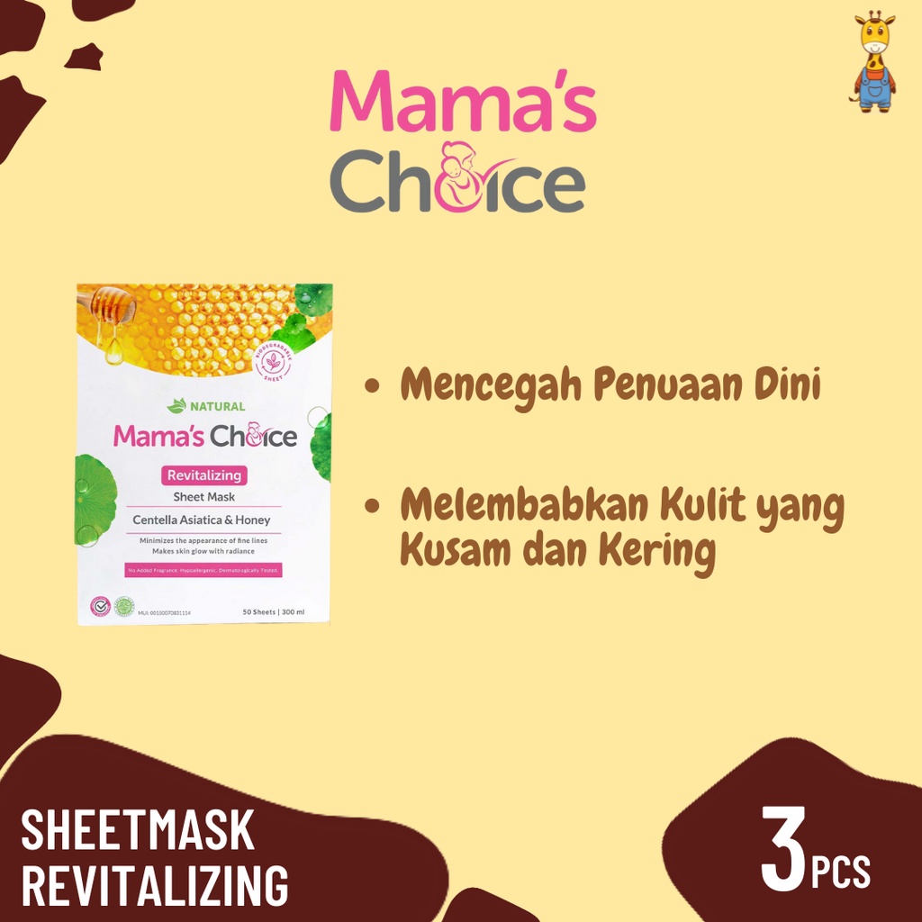 Mama Choice Sheetmask Revitalizing 3pcs - Masker Wajah Ibu Hamil