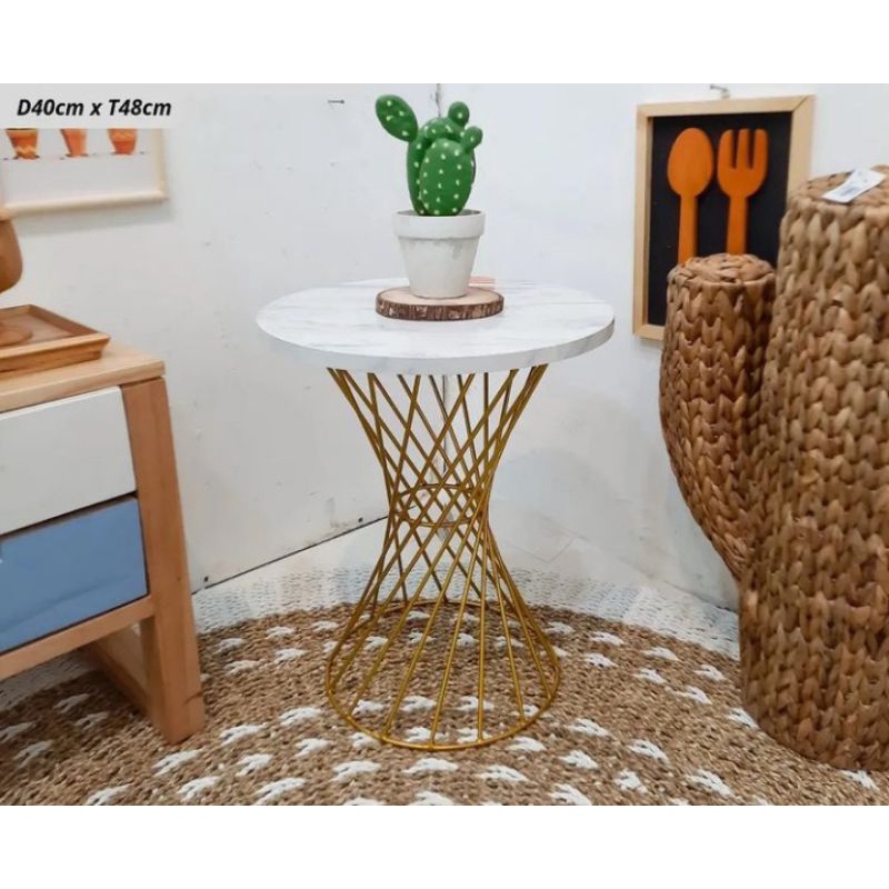 Meja Corong Ulir D40cm /Meja Ulir Murah/Meja Teras/Meja Cafe kaki besi READY STOCK