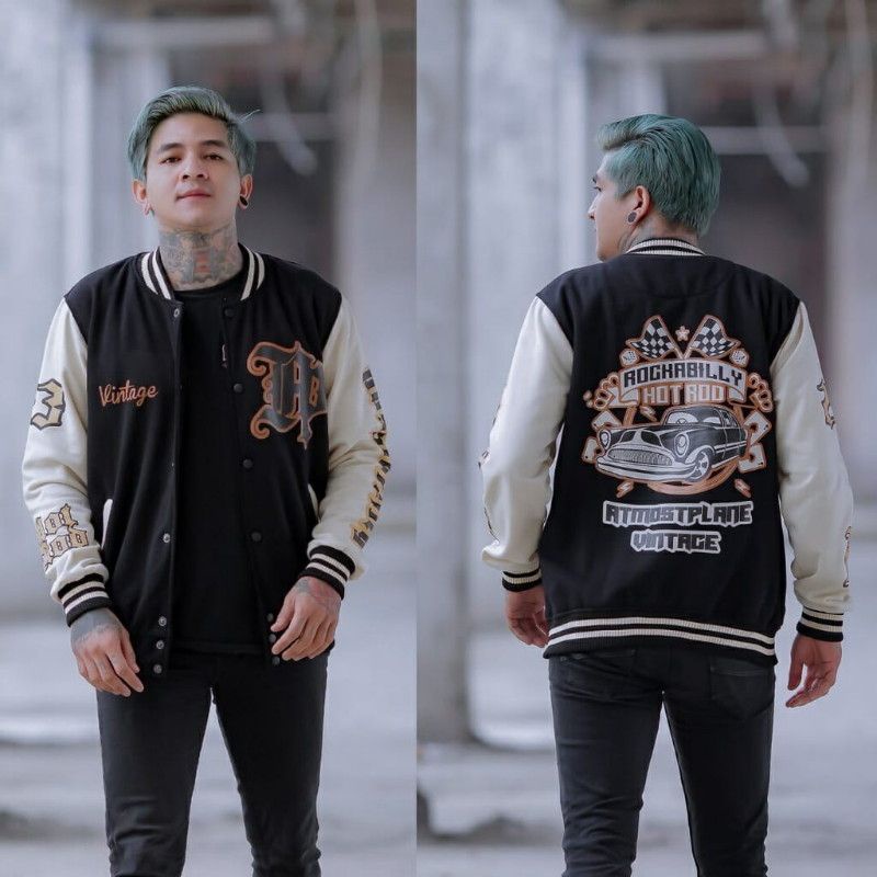 ATMOST-Jaket Pria Varsity Vintage Baseball