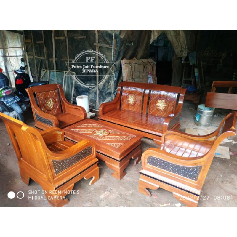 Kursi Tamu Rumah Meja Tamu Ruangan Kayu Jati Jepara