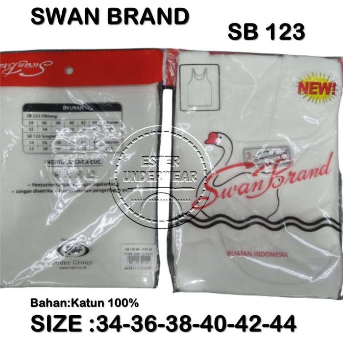 Kaos singlet Pria Swan Brand Rider SB 123 PUTIH ISI 1 PCS