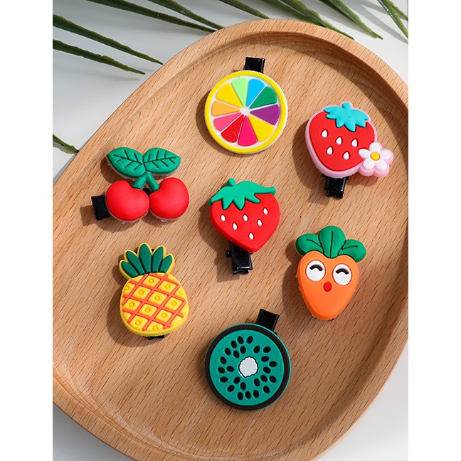 LRC Jepit Rambut Fashion Color Alloy Clay Fruit Duckbill Clip K85857