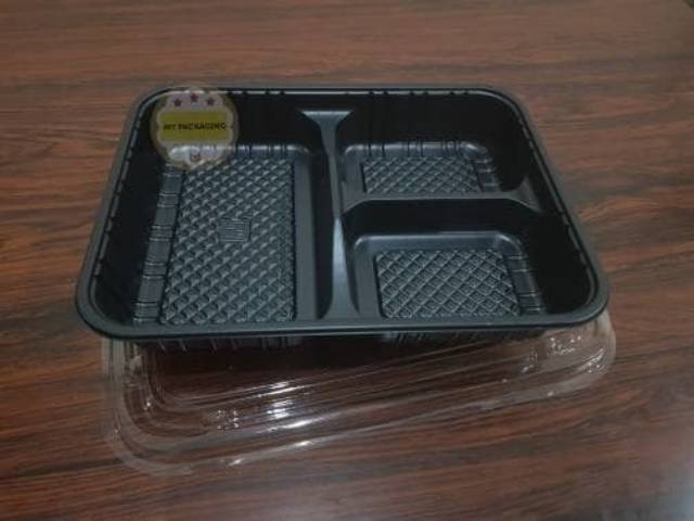 Lunch box sekat 3 / tray bento box + tutup (50pcs)