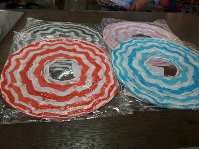 LAMPION GANTUNG MOTIF ZIG--ZAG