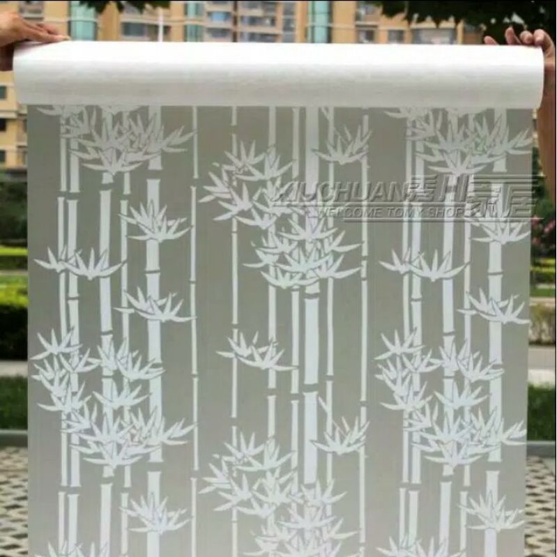 STIKER KACA JENDELA MOTIF BAMBU PUTIH, SUNBLAST STICKER KACA BAMBU