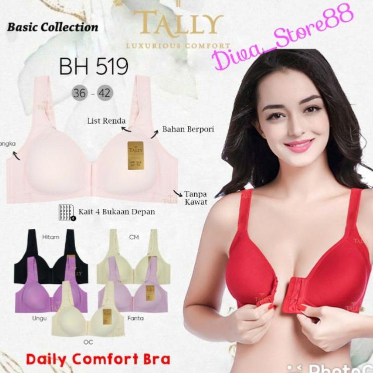 [KODE QTPSC] Bh Tally 519 Kait Depan | Bra Kait Depan Busa Tipis Tanpa Kawat Kait 4 | Bh Buka Depan