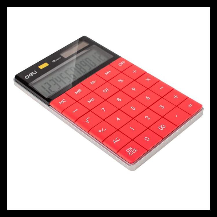 

Big Sale Deli E1589 Red Calculator/Kalkulator-Modern Calculator 12-Digit Barang Bagus