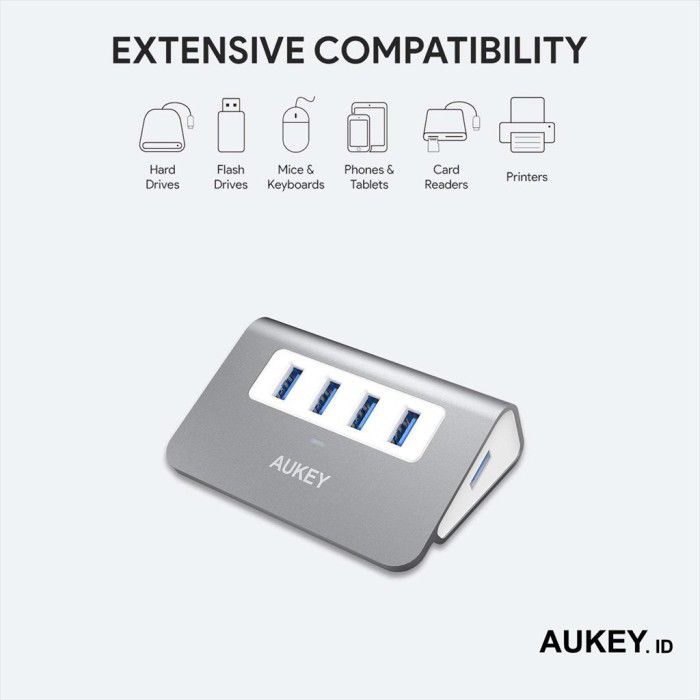 Aukey Adapter Hub Aluminium 4 Port USB 3.0 - 500272