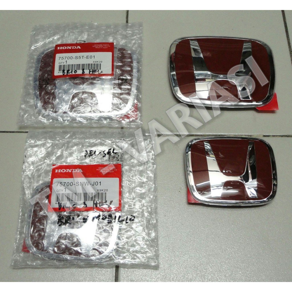 Jual Emblem Logo Honda Merah Ori Khusus Mobil Brio Hrv Mobilio Crv