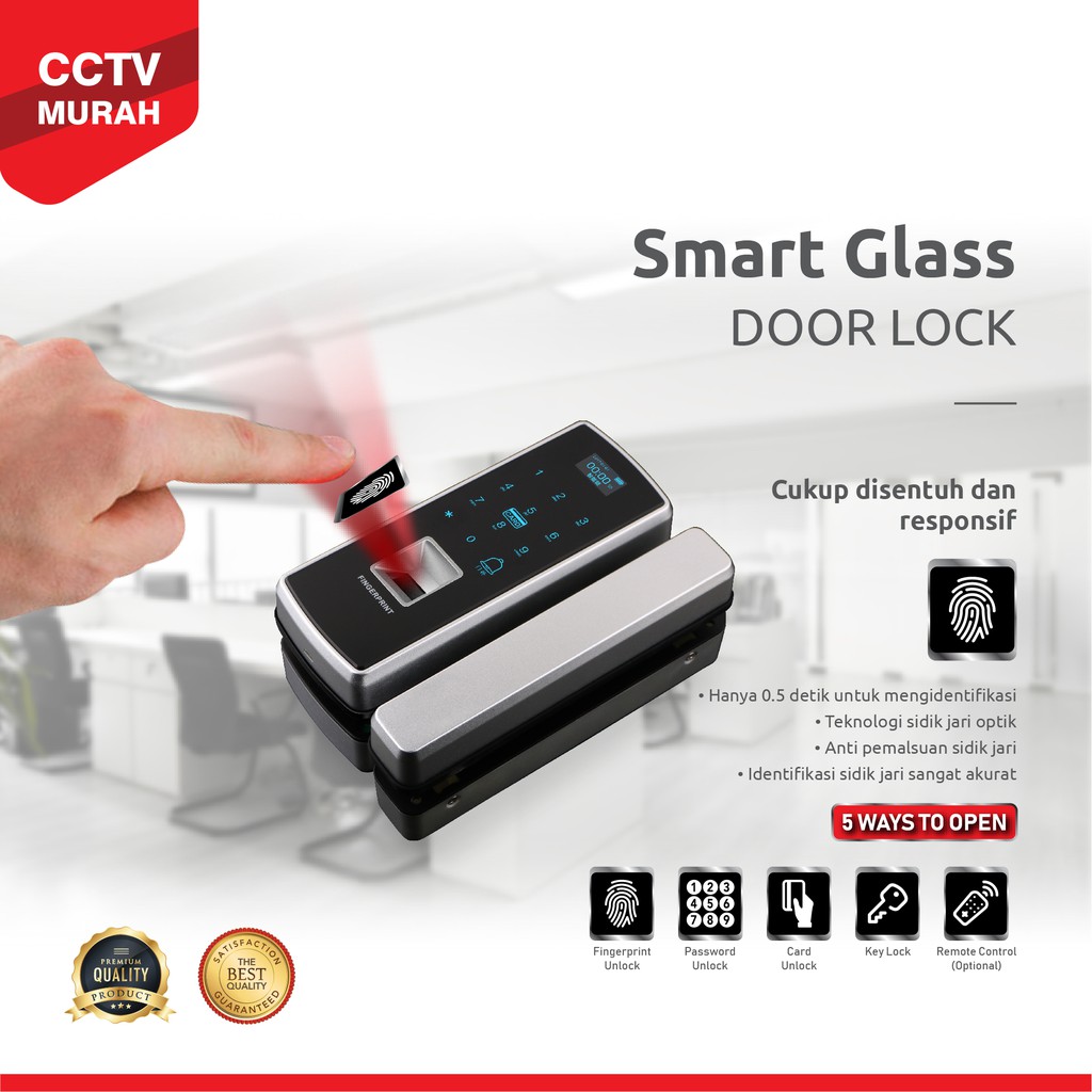 Smart Fingerprint Door Lock - Black