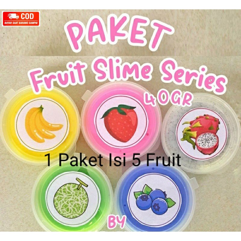 Mainan Anak Slime Fruit Series Isi 5pcs