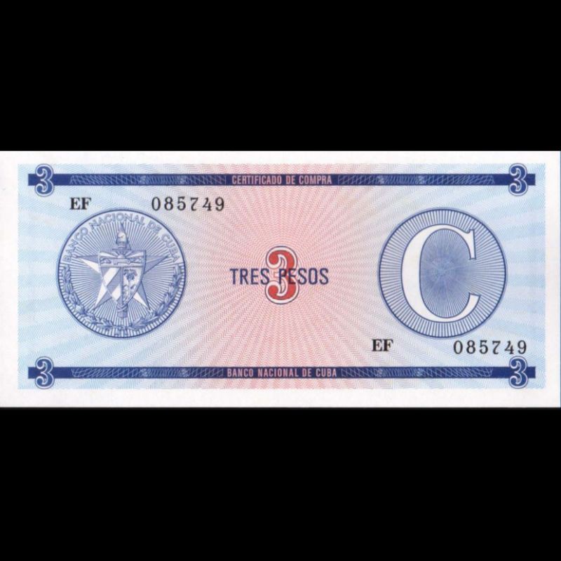 Uang Kuno Luar Atau Asing 3 Pesos Cuba C Series Tahun 1985