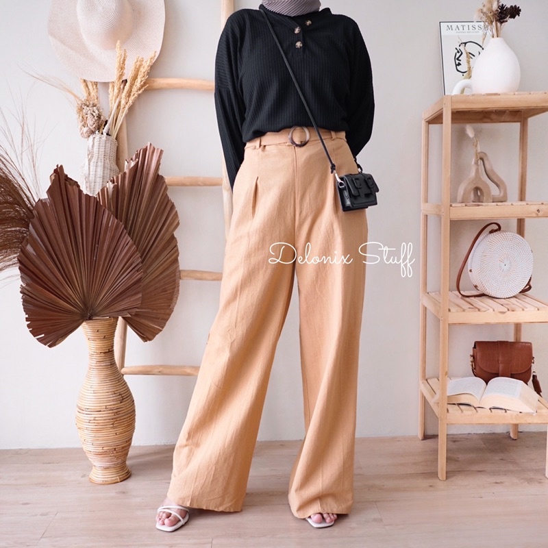 Ghea highwaist linen kulot