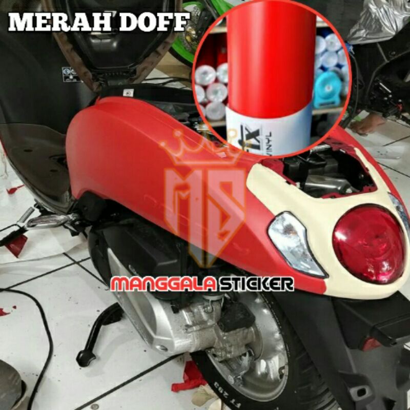 Stiker skotlet motor warna merah / stiker merah doff / skotlet merah glosi