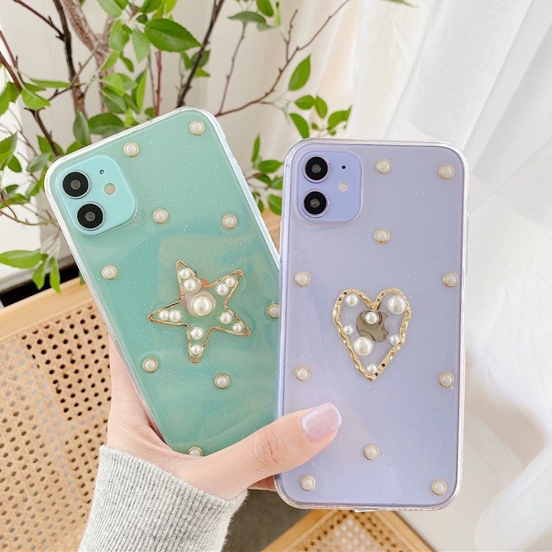 STAR / LOVE PEARL CASE IPHONE OPPO Reno 4 5 4f 5f Samsung A51 a52 a32 a72 M02 A02 A02 Xiaomi 11 9 8