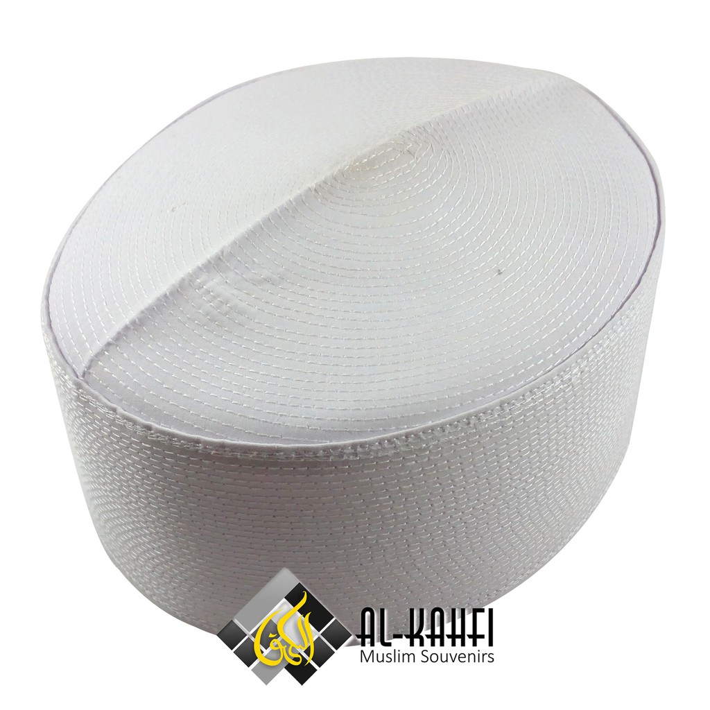 No 6 - Topi Peci Songkok Kopiah Kopyah Assagofah Haji Dewasa Bukan Anak Warna Putih Polos - Mukarrom-2