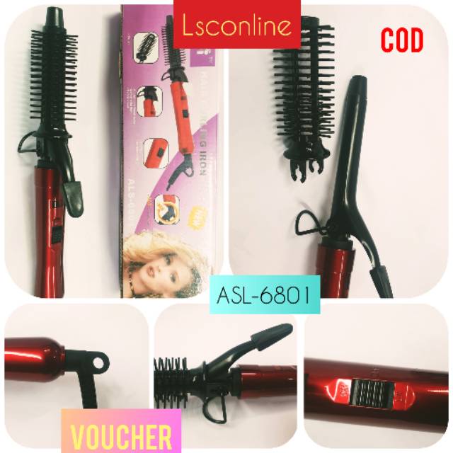 Alat Catok Rambut  Kriting Murah dan Catokan Sisir Keriting curler Suhu  Bagus ALS-6801