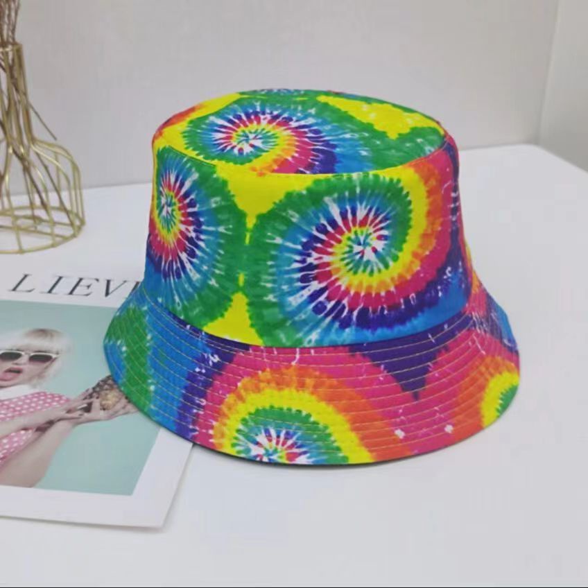 Topi Bucket Dua Sisi Motif Tie Dye 8 Warna Gaya Korea Untuk Unisex