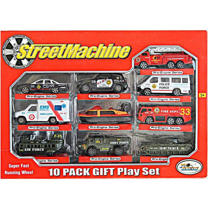 Mainan Diecast Mobil Polisi Militer Pemadam Street Machine Isi 10 - Termurah 