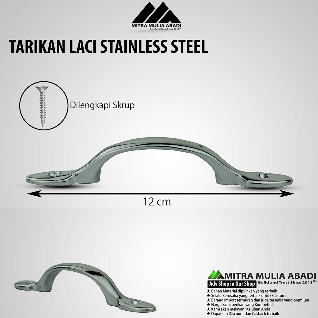 Tarikan Laci Silver 5 Inch | Drawer Pull IGM Tipe IT-001 CP