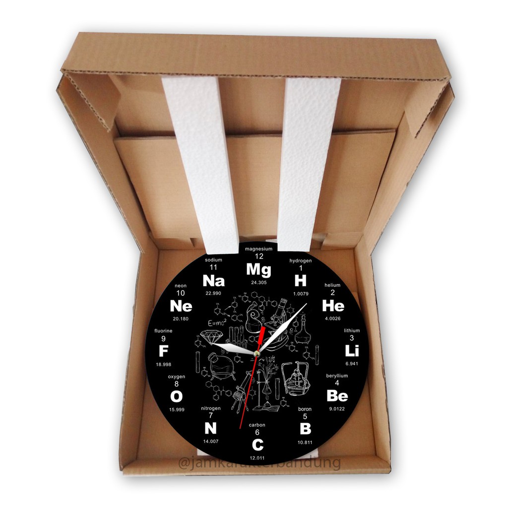 Jam Dinding Unik Angka Kimia Matematika Jam Dinding Kayu Custom KIM01-2