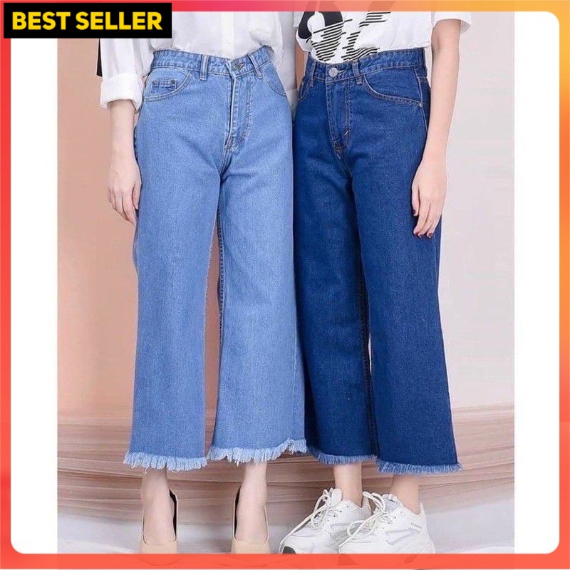 Celana jeans wanita//Celana panjang//Celana boyfriend wanita//kulot jeans wanita KULOT JEANS