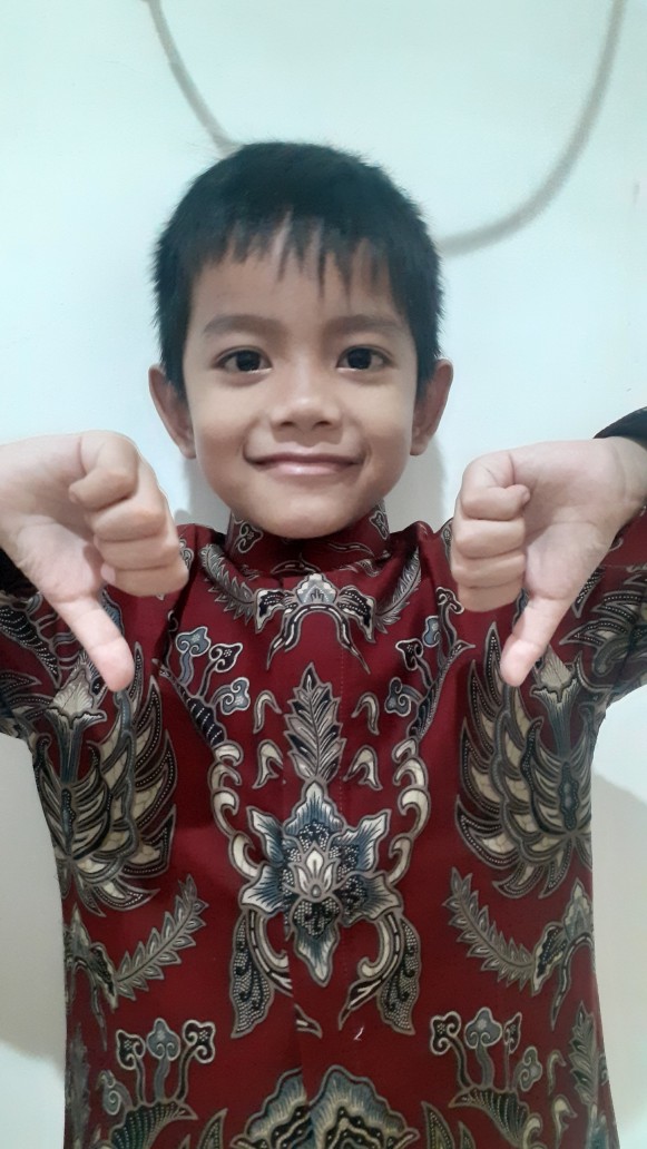 Couple Kemeja Batik Anak Lengan Panjang Baturaden Maroon By Nattaline