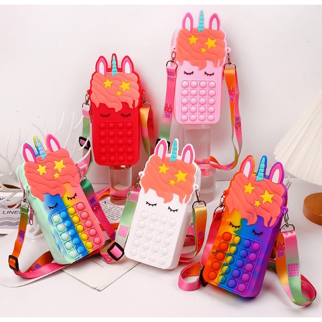 Tempat pensil / Tas slempang anak sling bag pop it Hp / Dompet pop it