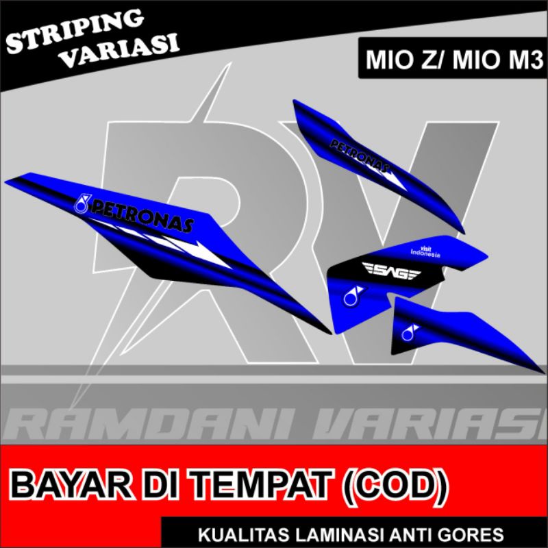 (COD) stripping variasi Mio z/Mio M3 ~ stiker variasi Mio Z Petronas terbaru