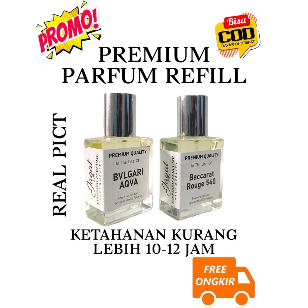 (30KTK JGT) PARFUM INSPIRED PREMIUM KUALITAS TERBAIK. PARFUM TAHAN LAMA 30 ML BERBAGAI AROMA. PARFUM REFILL ISI ULANG