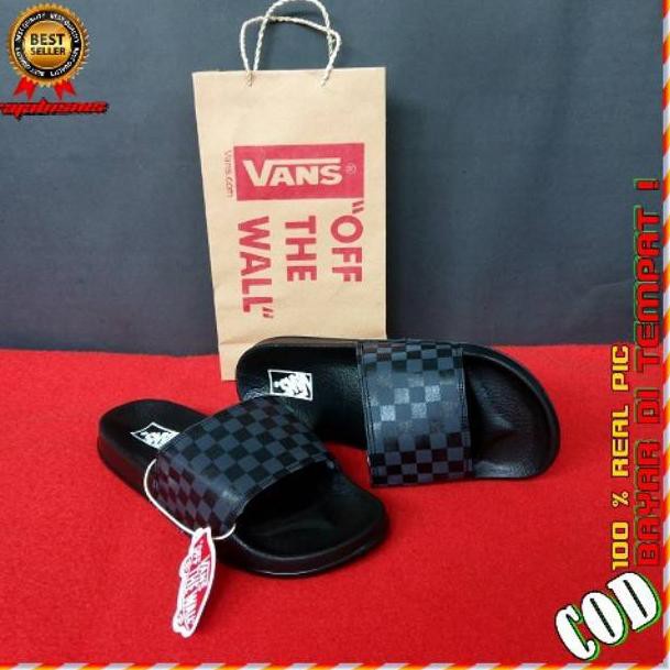  SANDAL  CATUR HITAM SANDAL  VANS  CATUR HITAM ABU SANDAL  FLAT 