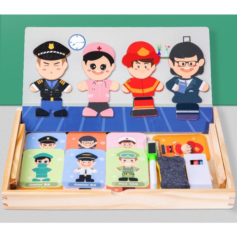 magnetic character puzzle / mainan bongkar pasang baju magnet