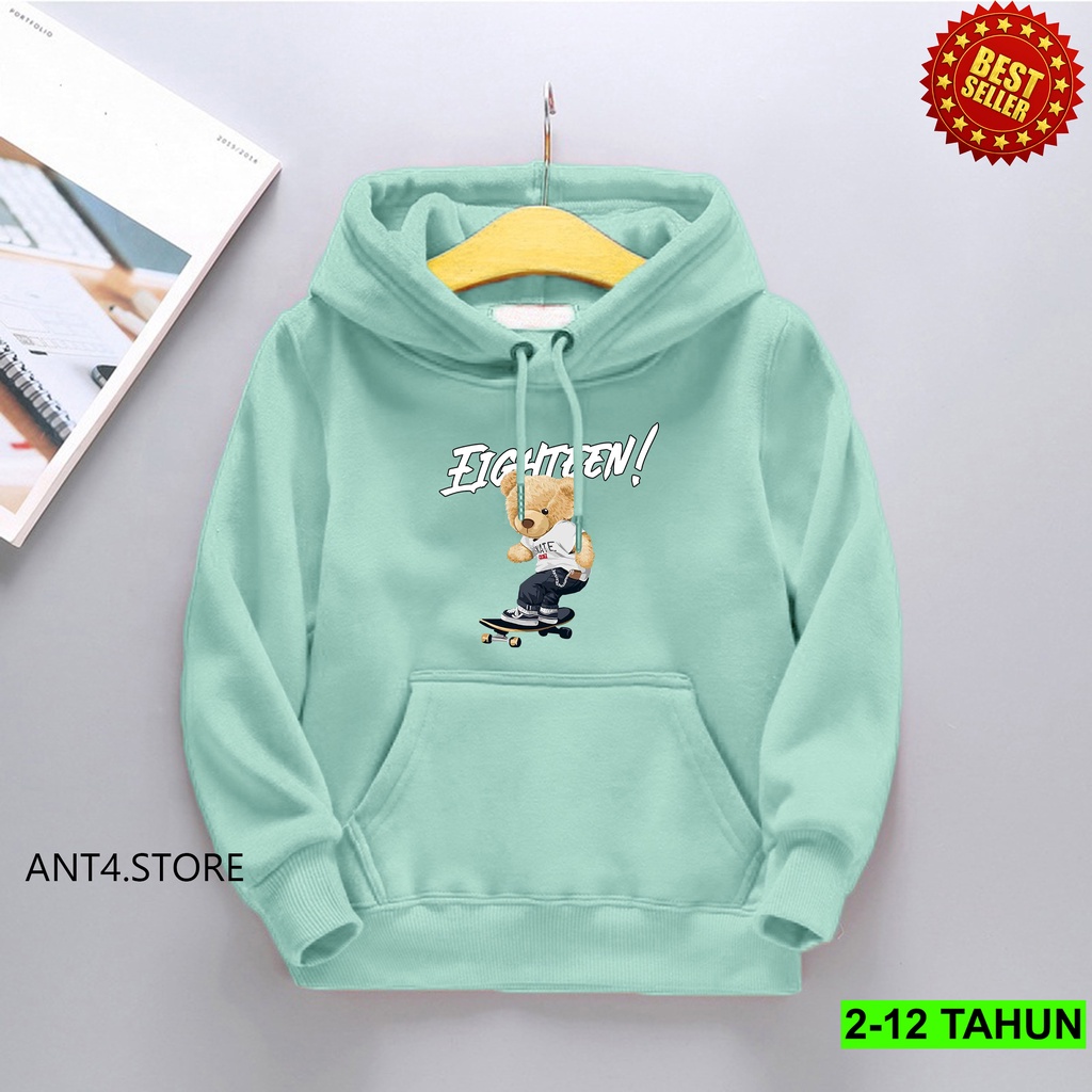 Hoodie eighteen  Anak Laki Laki Perempuan / Jaket Anak BEST SELLER  Anak Usia 2 - 12 Tahun / Sweater TERBARU Anak Cewek Cowok  Switer Distro Bisa COD