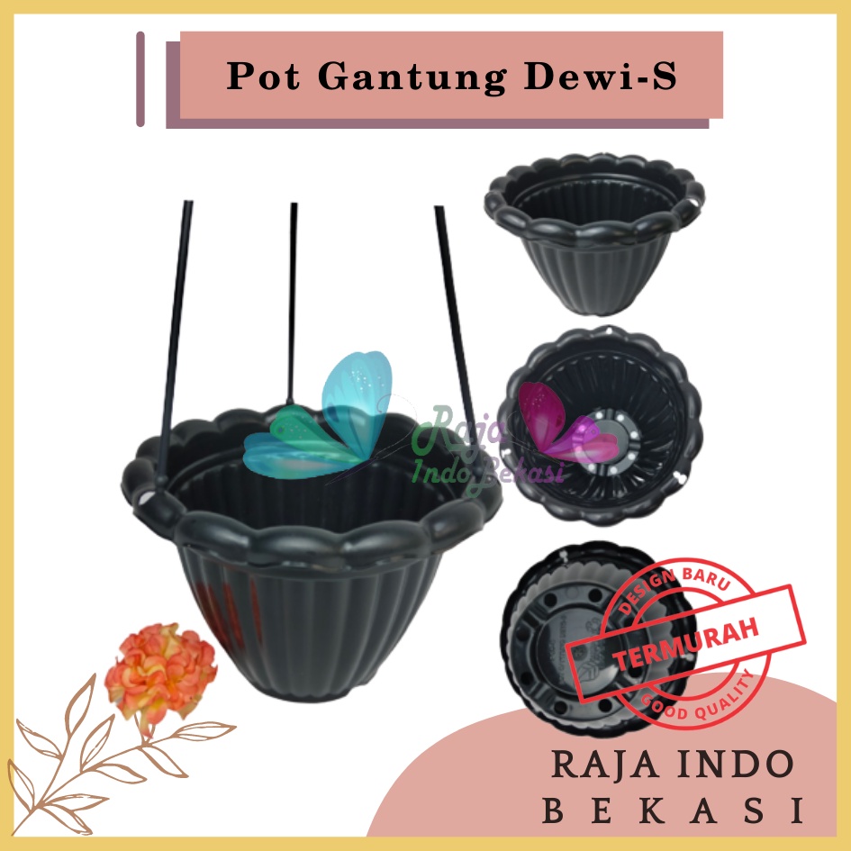 Rajaindobekasi Pot Gantung Dewi S Hitam Pot Gantung Renda 20 Putih Pot Bunga Gantung Murah Grosir Unik Plastik Putih