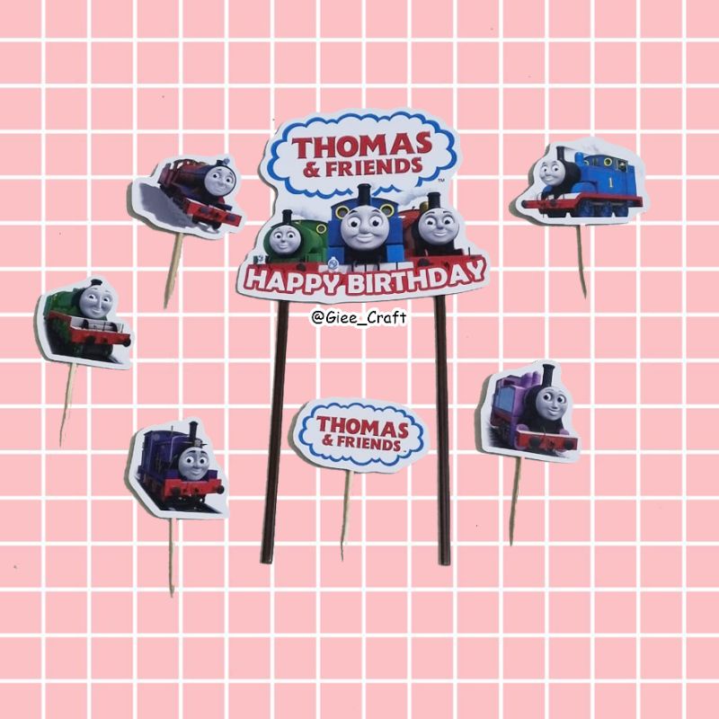 Cake Topper THOMAS & FRIENDS / Topper Kue THOMAS & FRIENDS / Hiasan Kue KERETA THOMAS / THOMAS & FRI