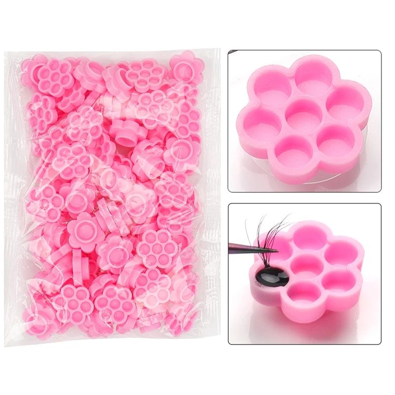 Cup Glue Flower Shape Holder Russian (Minimal 8pcs Pembelian Single) Eyelash Extension Tatakan Lem Jade Stone Pallet Glue ring tempat lem termurah nagaraku lebih hemat paket lengkap