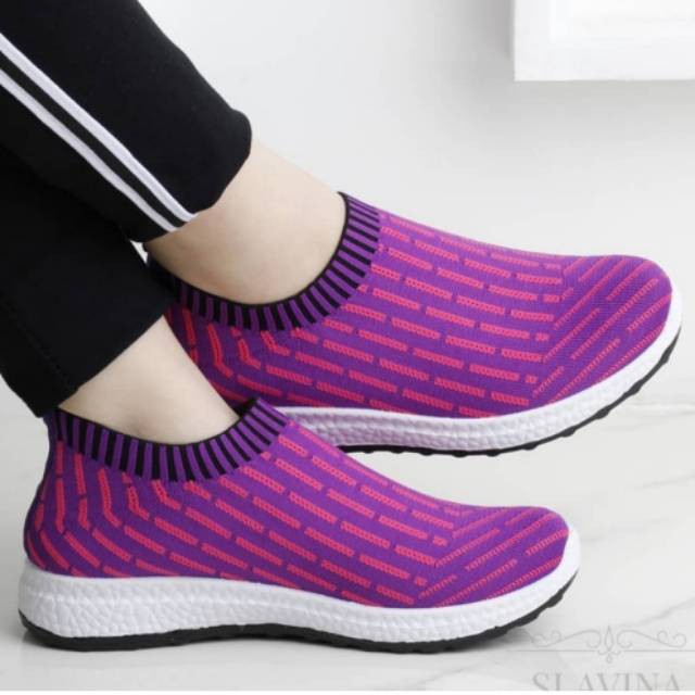 terlaris        Sepatu Kets Wanita Rajut Kaus Kaki KP 77  24