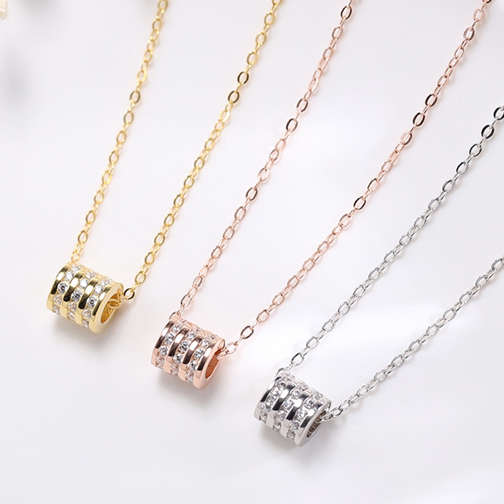 Hu Hu Hu Hu Hu Alat Bantu Pasang Kacamata♡ Kalung Rantai Klavikula Hias Liontin Silinder Berlian Imitasi Model Pinggang Ramping Untuk Hari Valentine