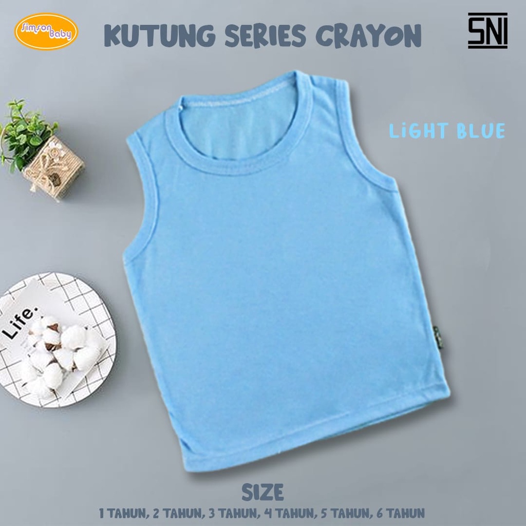 SIMSON BABY BY ARUCHI KUTUNG ANAK SERIES CRAYON SINGLET KAOS DALAM ANAK UNISEX 1-5 TAHUN