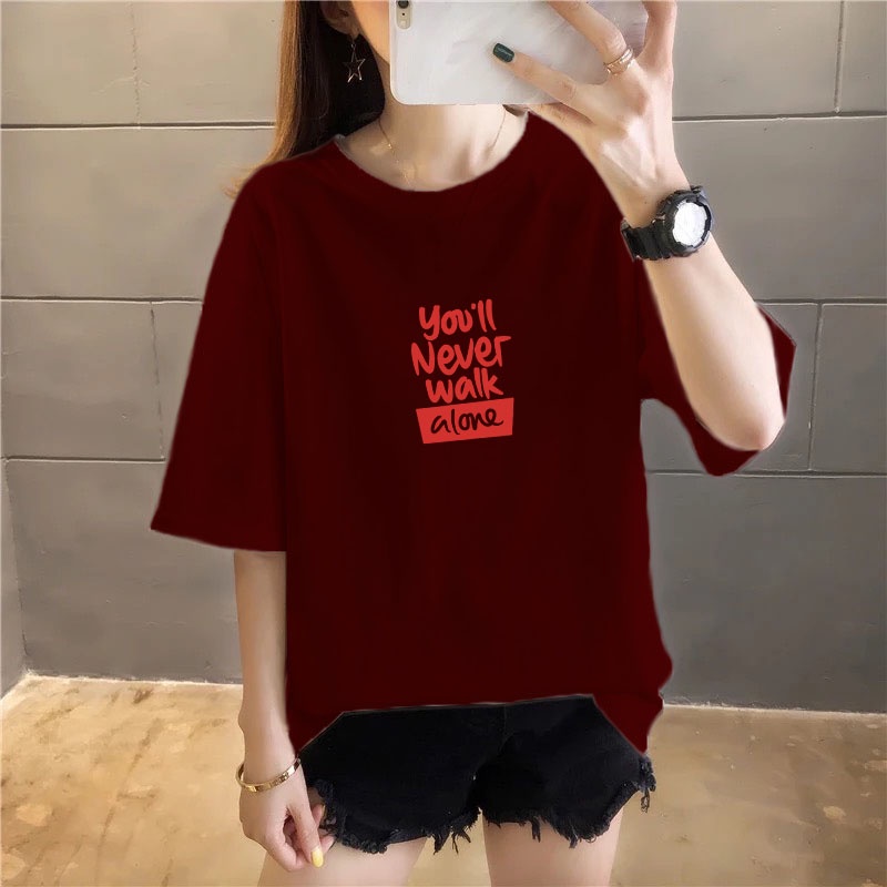 YOURSTYLE1119 - KAOS YOU'LL NEVER WALK ALONE KEKINIAN TERLARIS KEREN UNISEX OVERSIZE