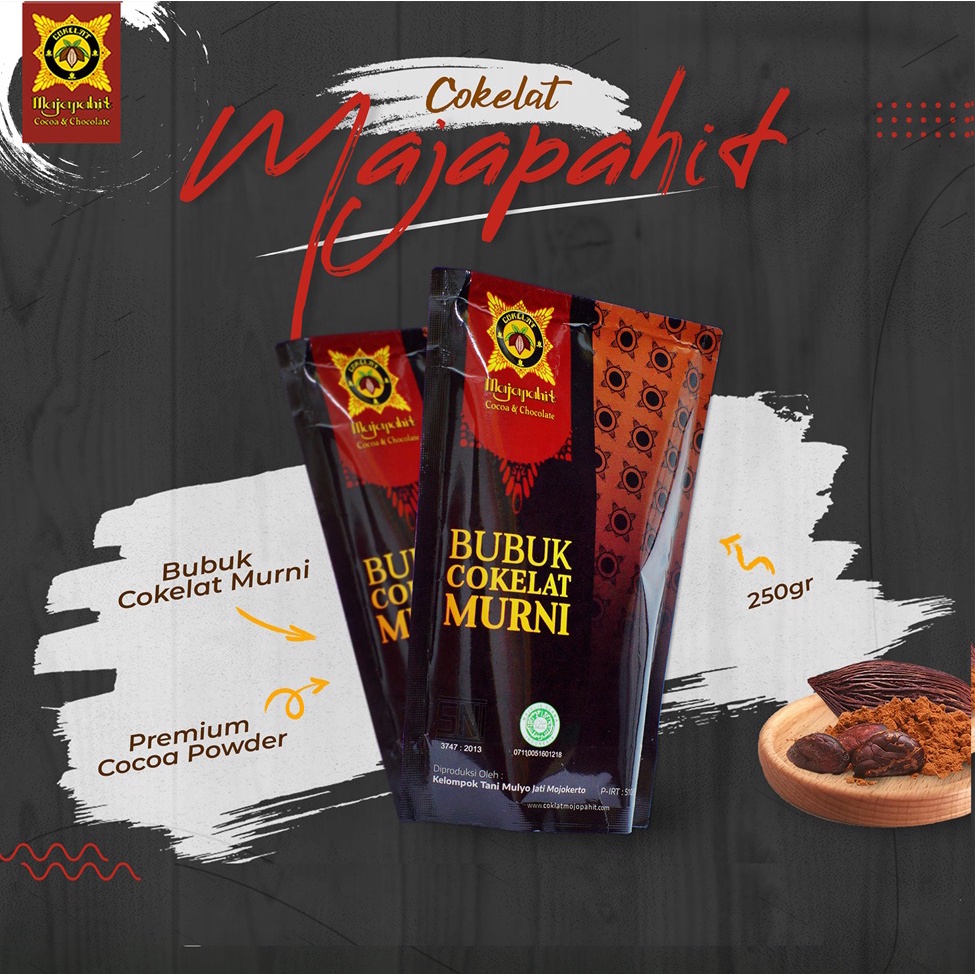 

Coklat Bubuk Pouch 250 gr Dark Cokelat/Coklat Bubuk Premium/Coklat Sehat/Cokelat Majapahit