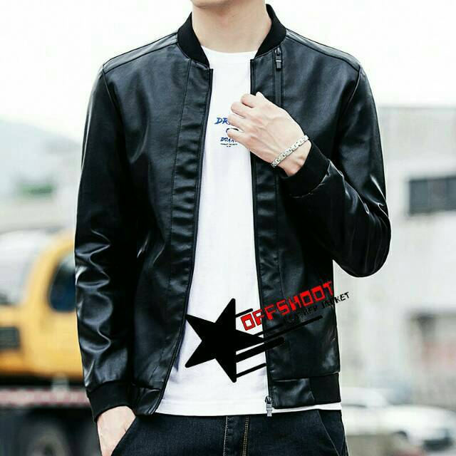 JAKET BOMBER PRIA TERBARU SEMI KULIT