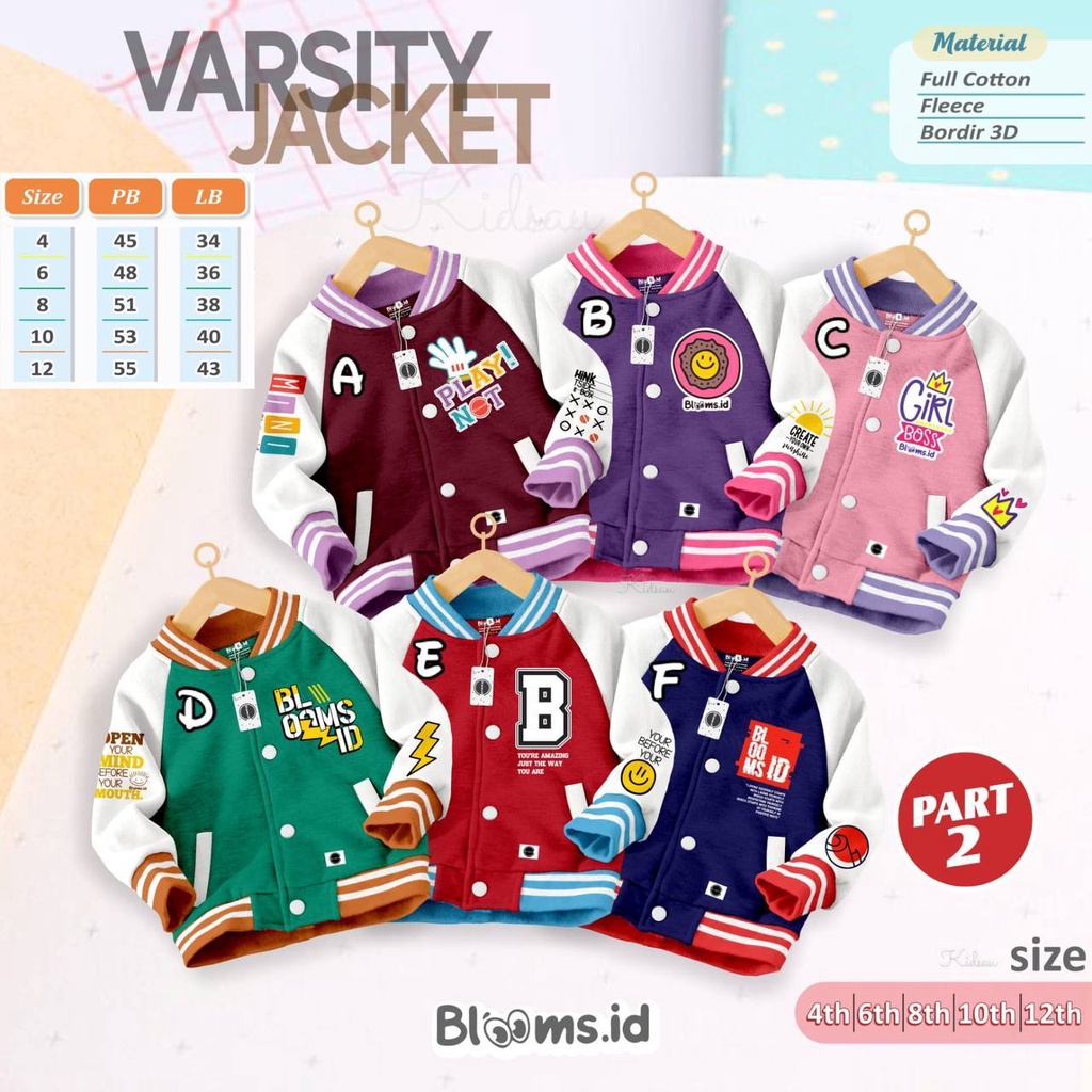 Jacket Anak Varsity Batch 2 by Blooms.id