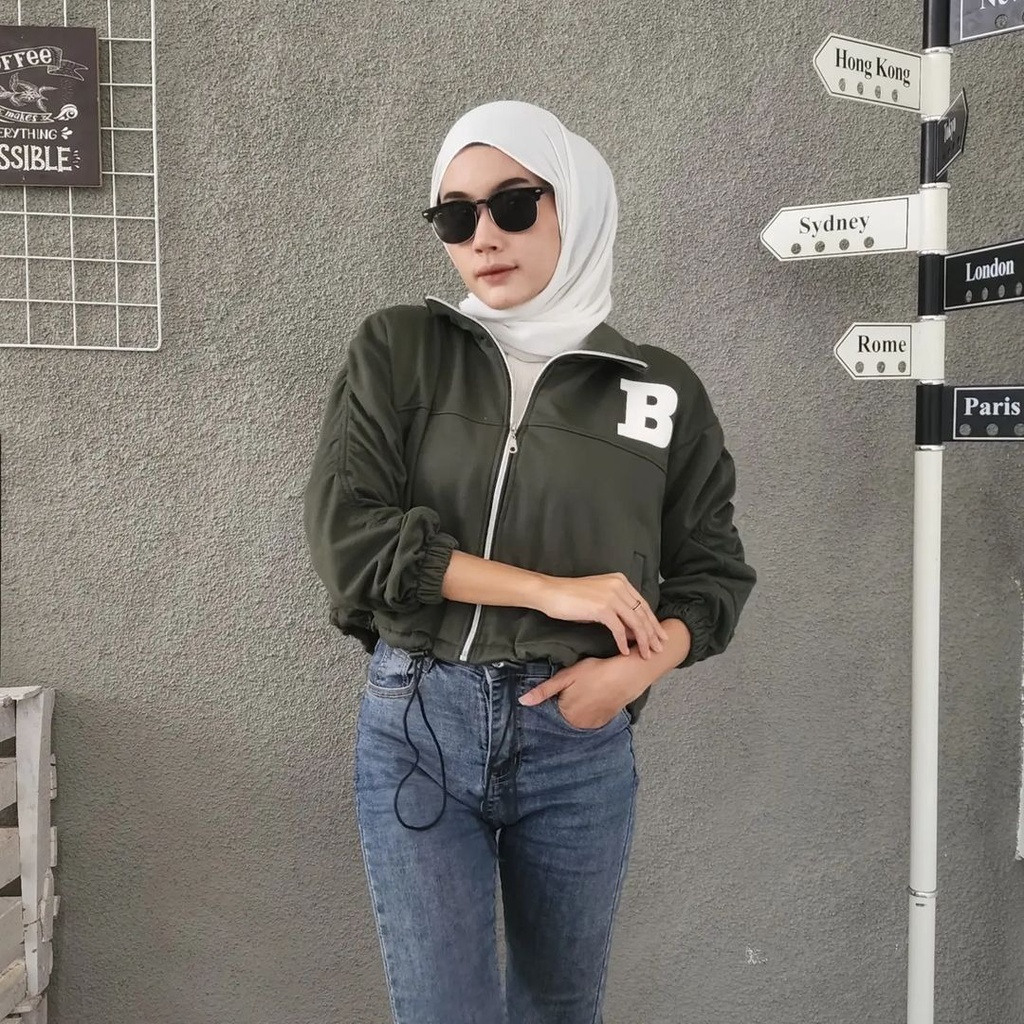 B crope serut zipper | outer crope wanita | outher croope serut zipper